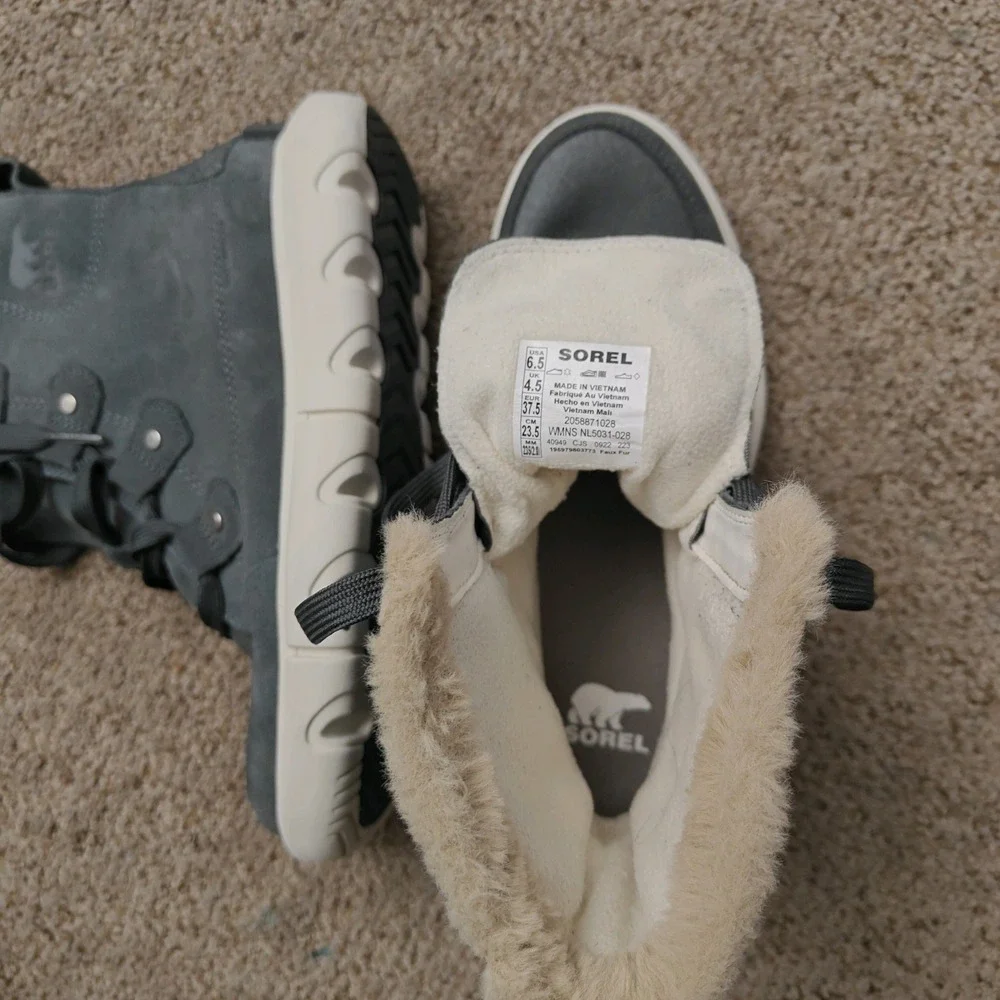 Sorel Ona Rmx Glacy WP Waterproof Suede Winter Boots Grey Women 6.5 NL5031-028
